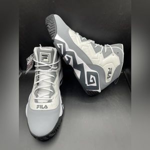 New Fila MB Mashburn Basketball Shoes Gray White 1BM02040-101 Mens Size 15